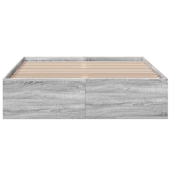 vidaXL Bettgestell Grau Sonoma 120x200 cm Holzwerkstoff