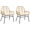vidaXL Gartenst&uuml;hle 2 Stk. mit Kissen Braun Poly Rattan