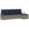 vidaXL Sofa Set 5 Stk. 5-Sitzanzahl Grau und Marineblau Poly-Rattan