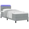 vidaXL Boxspringbett mit Matratze mit LED Hellgrau 80 x 200 cm Stoff
