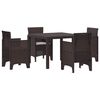 vidaXL Garten Essgruppe 5 pcs Braun Polypropylen