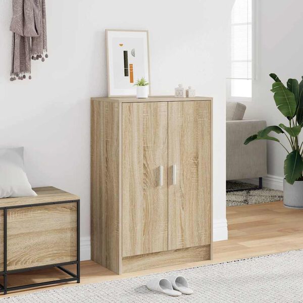 vidaXL Schuhschrank Sonoma-Eiche 60x35x92 cm Holzwerkstoff