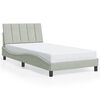 vidaXL Bettgestell ohne Matratze "Hanko" Hellgrau 100x200 cm Samt
