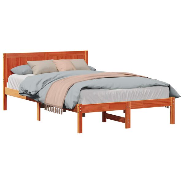 vidaXL Bettgestell Braun 120 x 190 cm Massivholz Kiefer