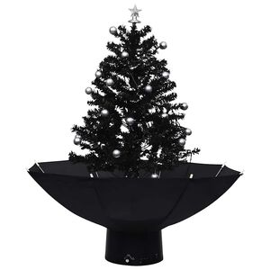 vidaXL Schneiender Weihnachtsbaum mit Schirmfu&szlig; Schwarz 75 cm PVC