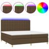 vidaXL Boxspringbett mit Matratze & LED Dunkelbraun 200x200 cm Stoff
