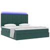 vidaXL Bett mit Stauraum und LED Dunkelgr&uuml;n 160 x 200 cm Samt