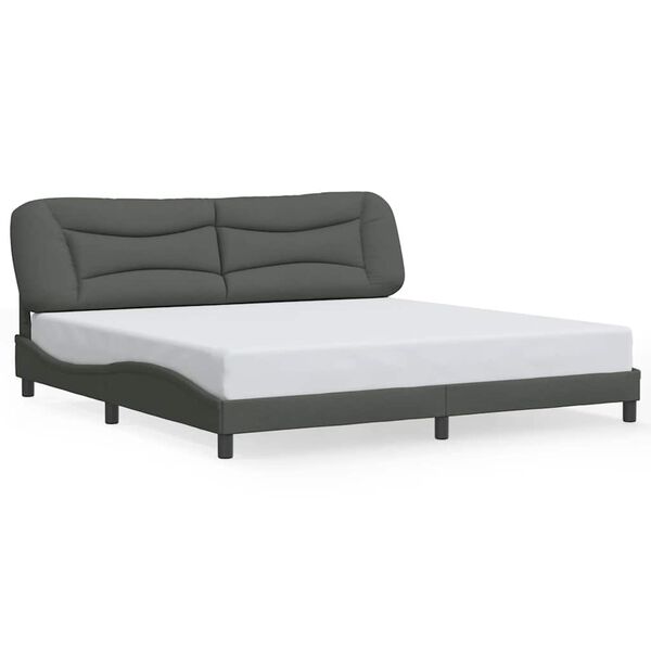 vidaXL Bettgestell ohne Matratze "Hvar" Dunkelgrau 200x200 cm Stoff