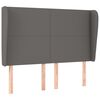 vidaXL Kopfteil mit Ohren Grau 147x23x118/128 cm Kunstleder