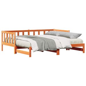 vidaXL Tagesbett mit Ausziehbett Wachsbraun 203,5 x 184 x 66 cm