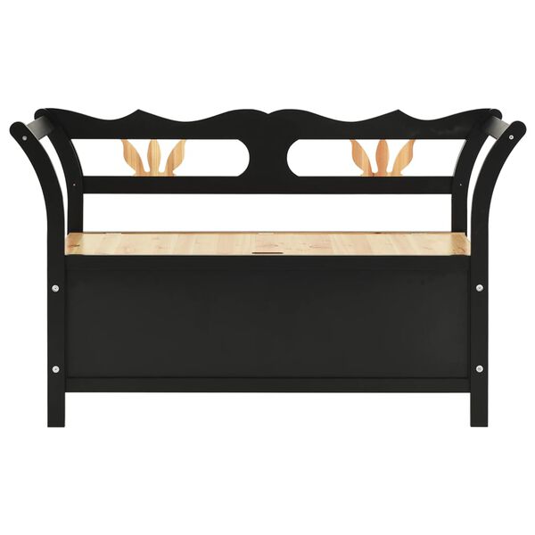 vidaXL Sitzbank mit Stauraum 126 cm Schwarz Massivholz Tanne