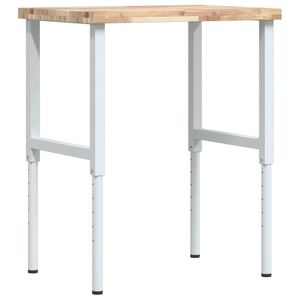 vidaXL Werkbank 80x60x(73-99,5) cm Massivholz Akazie Rechteckig