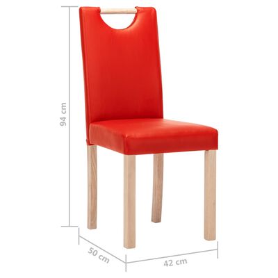 vidaXL Esszimmerstühle 2 Stk. Rot Kunstleder