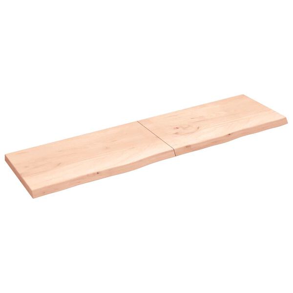 vidaXL Wandregal 220x60x(2-6) cm Massivholz Eiche Unbehandelt