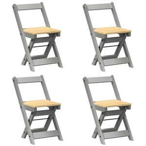vidaXL Esszimmerst&uuml;hle Klappbar 4 Stk. Corona Grau Massivholz Kiefer