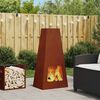 vidaXL Feuerstelle Braun 50 x 35 x 100 cm Wetterfeststahl