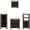 vidaXL Badezimmerm&ouml;bel-Set mit Regal 4 pcs Massives upgecyceltes Holz