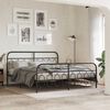 vidaXL Metallbett ohne Matratze mit Fu&szlig;teil Schwarz 180x200 cm