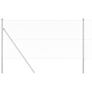 vidaXL Bodenmontierter Sechseckzaun 10 x 1,4 m Verzinkter Stahl Silber