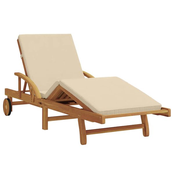 vidaXL Sonnenliege Beige 200 x 67 x 84 cm Massivholz Akazie