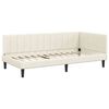vidaXL Eckbettgestell mit Kopfteil Creme 90 cm x 190 cm Samt