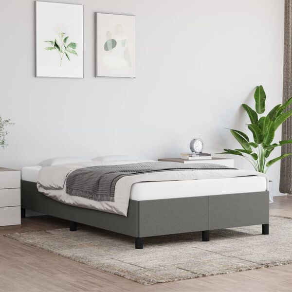 vidaXL Bettgestell ohne Matratze Dunkelgrau 120x200 cm Stoff