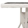 vidaXL Gartentisch mit Glasplatte Wei&szlig; 80x80x75 cm Poly Rattan