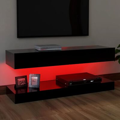 vidaXL TV-Schrank mit LED-Leuchten Schwarz 120x35cm