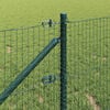 vidaXL Zaunpfosten Gr&uuml;n 50 x 0,4 m (25 x 25 mm Netz) Stahl und PVC