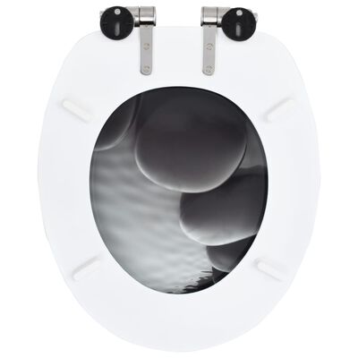 vidaXL Toilettensitz mit Soft-Close-Deckel MDF Stein-Design