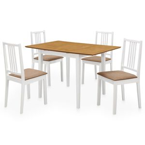 vidaXL 5-tlg. Essgruppe MDF Wei&szlig;