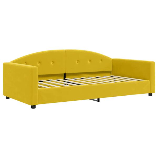 vidaXL Tagesbett Ausziehbar mit Schubladen Gelb 100x200 cm Samt
