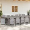 vidaXL Garten Essgruppe 15 pcs Hellgrau Polt Rattan