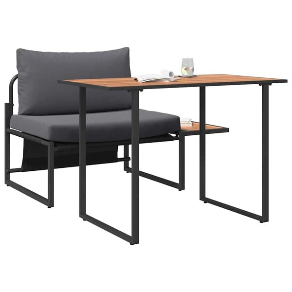vidaXL Outdoor-Stahl-Sitzm&ouml;bel 2 pcs Anthrazit Stahl