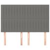 vidaXL Kopfteil Dunkelgrau 144 x 5 x 118/128 cm Stoff