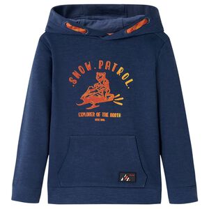 vidaXL Kinder-Kapuzenpullover Marineblau Melange und Orange 92
