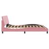 vidaXL Bettgestell mit LED ohne Matratze "Hanko" Rosa 180x200 cm Samt