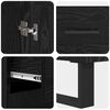 vidaXL Highboard 2 pcs Schwarz Eichen-Optik Engineered Wood und Glas