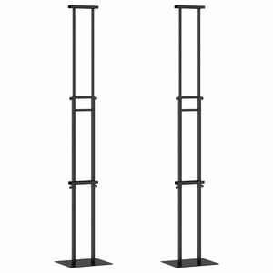 vidaXL Messest&auml;nde 2 stk. Schwarz 30 x 23,5 x 210 cm Stahl