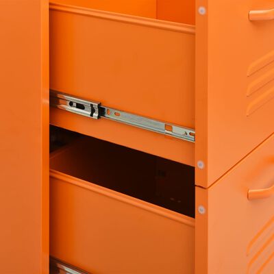 vidaXL Schubladenschrank Orange 80x35x101,5 cm Stahl
