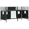 vidaXL Kinder Loft Bettgestell mit Vorh&auml;ngen Schwarz 107 x 201 cm