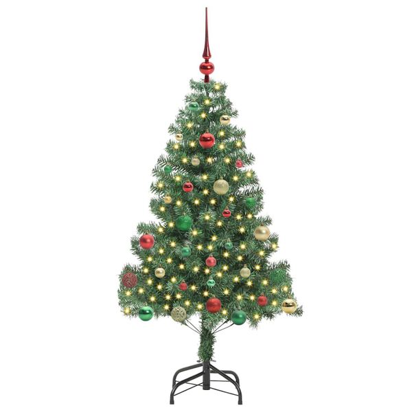 vidaXL Weihnachtsbaum mit 150 LEDs mit St&auml;nder Gr&uuml;n 150 cm PVC
