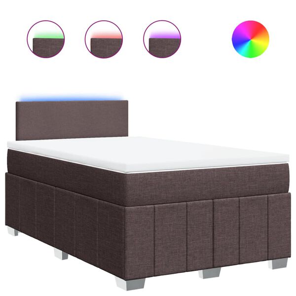 vidaXL Boxspringbett mit Matratze Dunkelbraun 120x190 cm Stoff