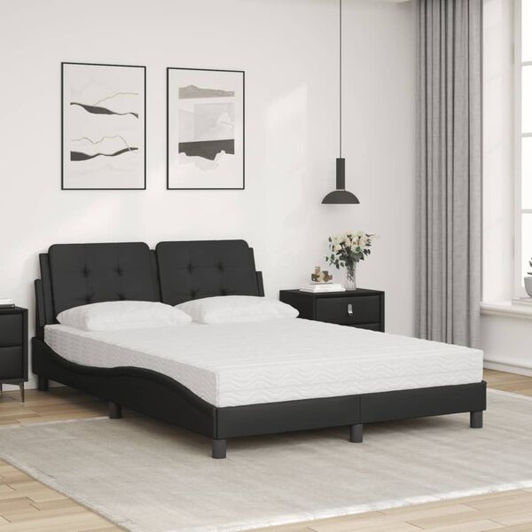 vidaXL Bettgestell ohne Matratze "Zadar" Schwarz 140x200 cm Kunstleder