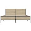 vidaXL Bettgestell Sonoma-Eiche 150x200 cm Holzwerkstoff und Metall