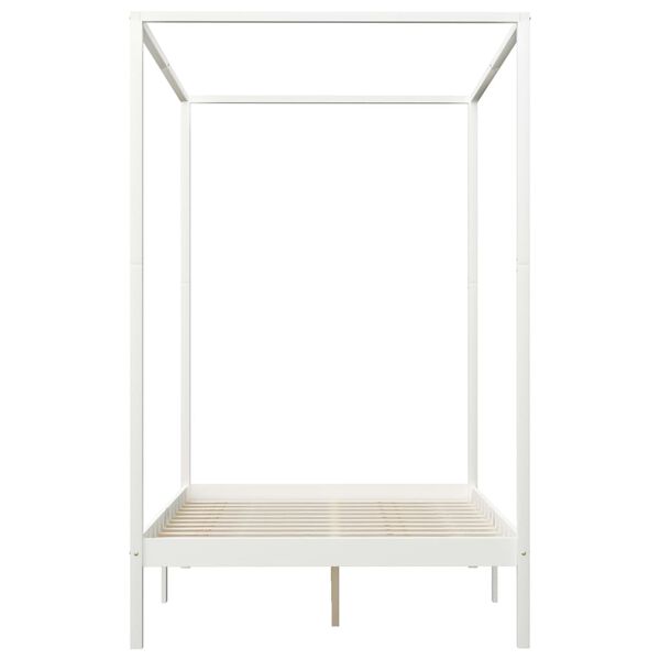 vidaXL Himmelbett-Gestell 2 Schubladen Weiß Kiefernholz 140x200cm