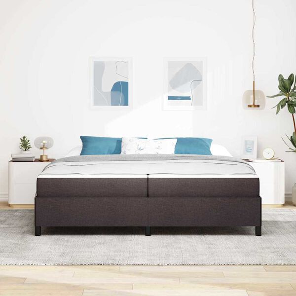 vidaXL Boxspringbett mit Matratze Dunkelbraun 200 x 200 cm Stoff