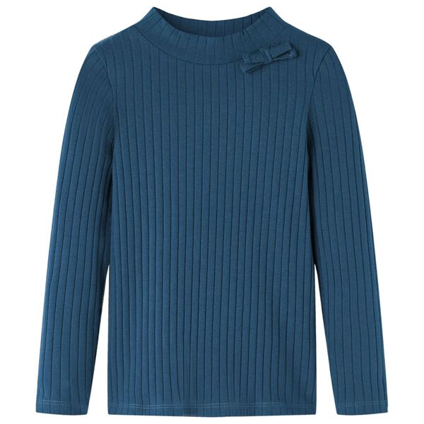 Kinder-Langarmshirt Rippstrick Marineblau 104