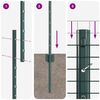 vidaXL Zaun mit Pfosten Gr&uuml;n 1 x 25 m Stahl