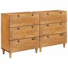 vidaXL Sideboard 2 stk. 120 x 33,5 x 75 cm massives Mangoholz Braun